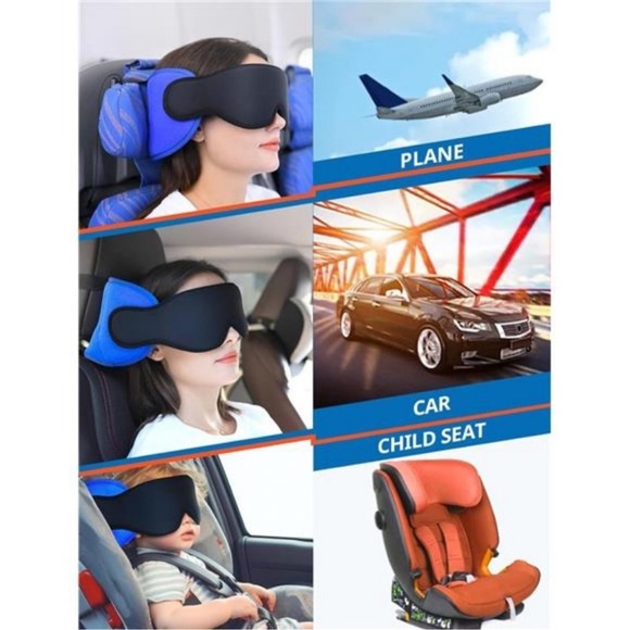 Travel Pillow for Airplanes Neck Pillow for Sleeping with Eye Mask, Long Flight - Picture 5 of 7